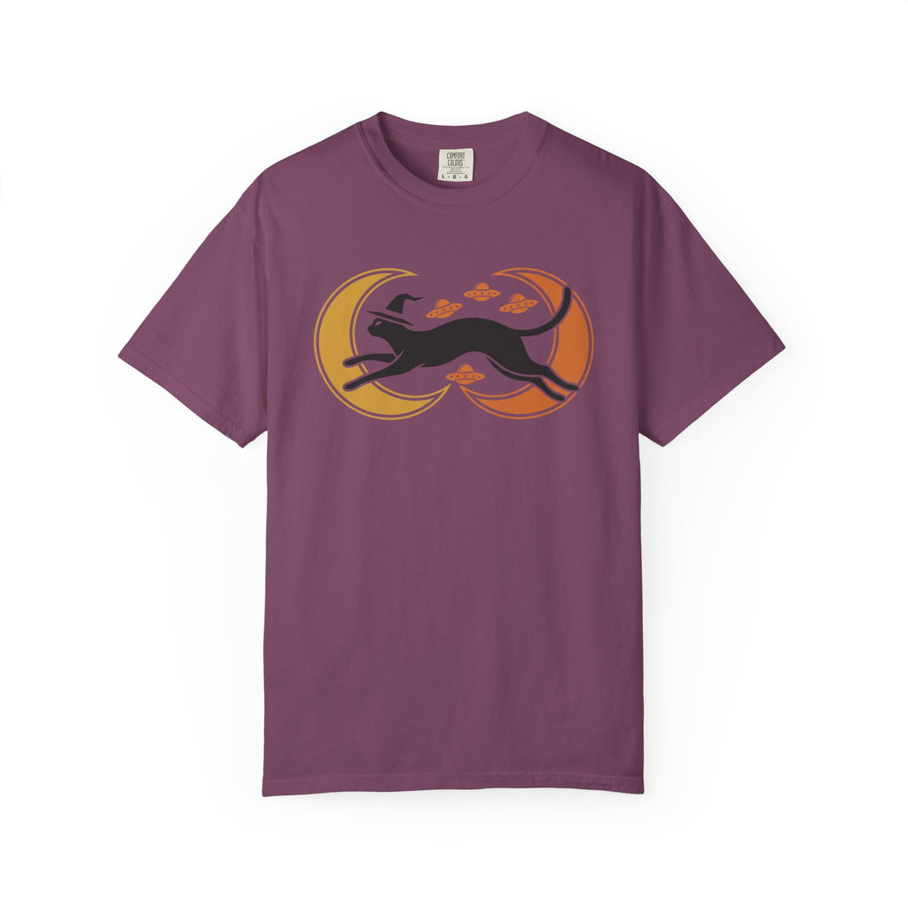 Witch Cat Celestial Ufo T-Shirt