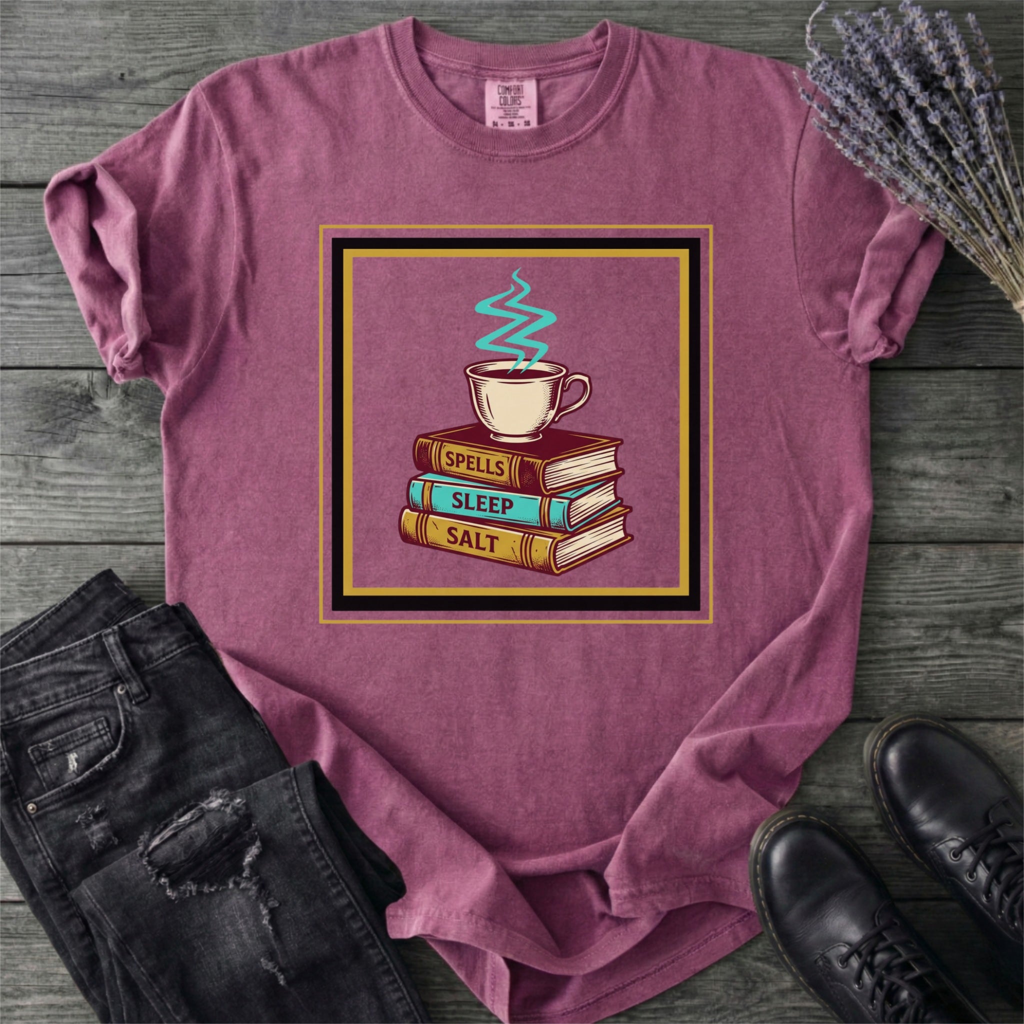 Spells Sleep Salt Coffee And Books T-Shirt