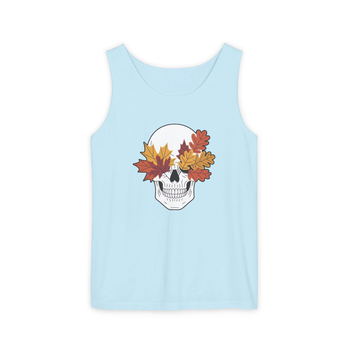 Fall Leaf Skull Tank Top