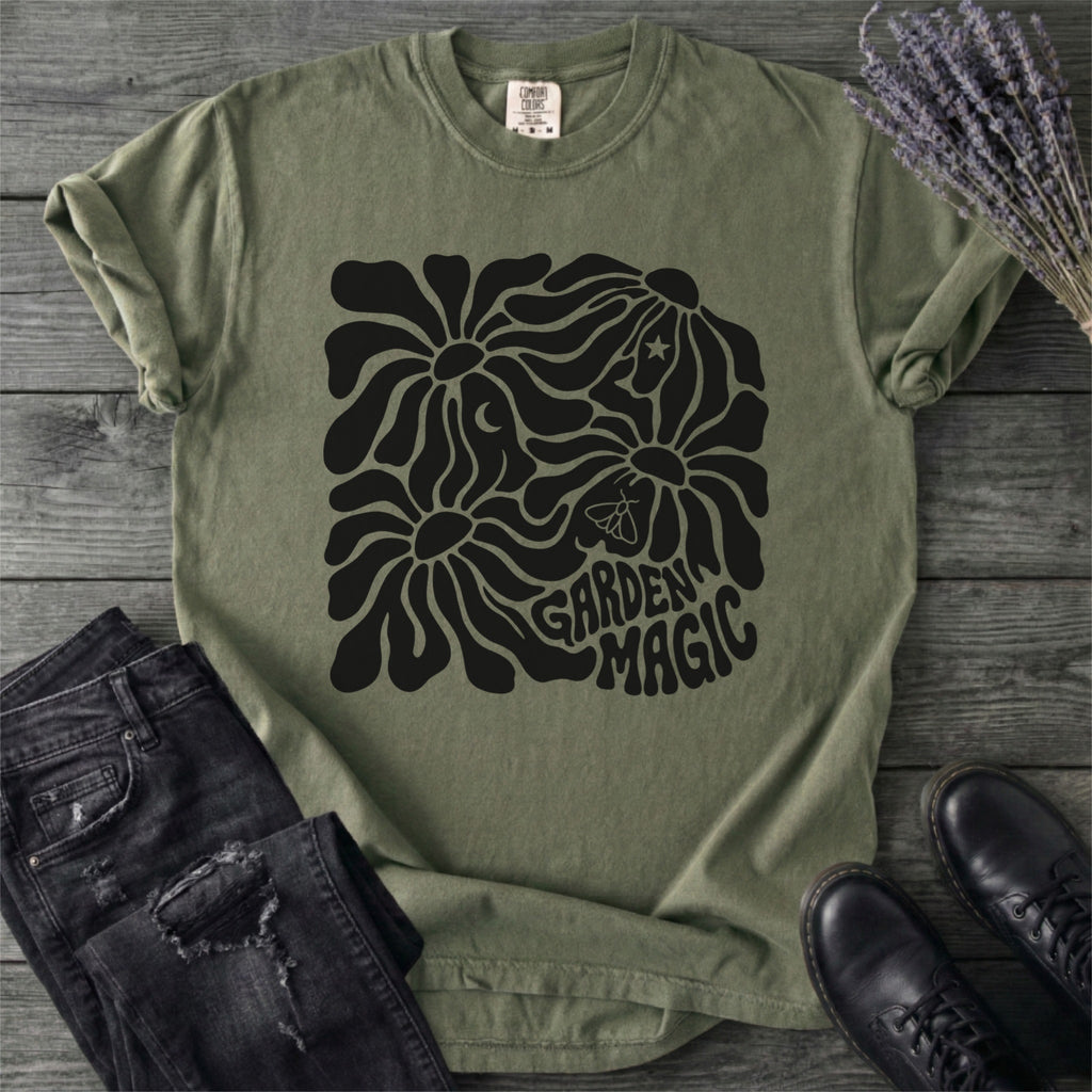 Garden Magic Retro Flowers T-Shirt