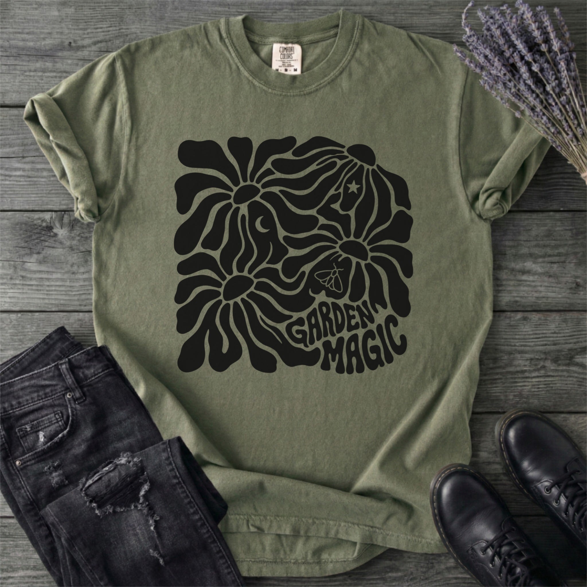 Garden Magic Retro Flowers T-Shirt