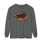Black Cat Rolling Leaves Long Sleeve T-Shirt
