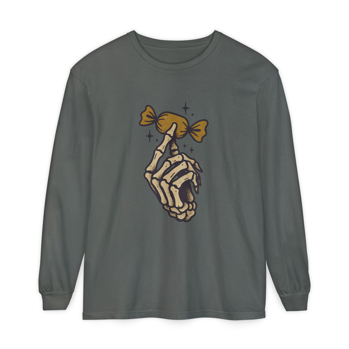 Skeleton Hand Holding Candy Long Sleeve T-Shirt