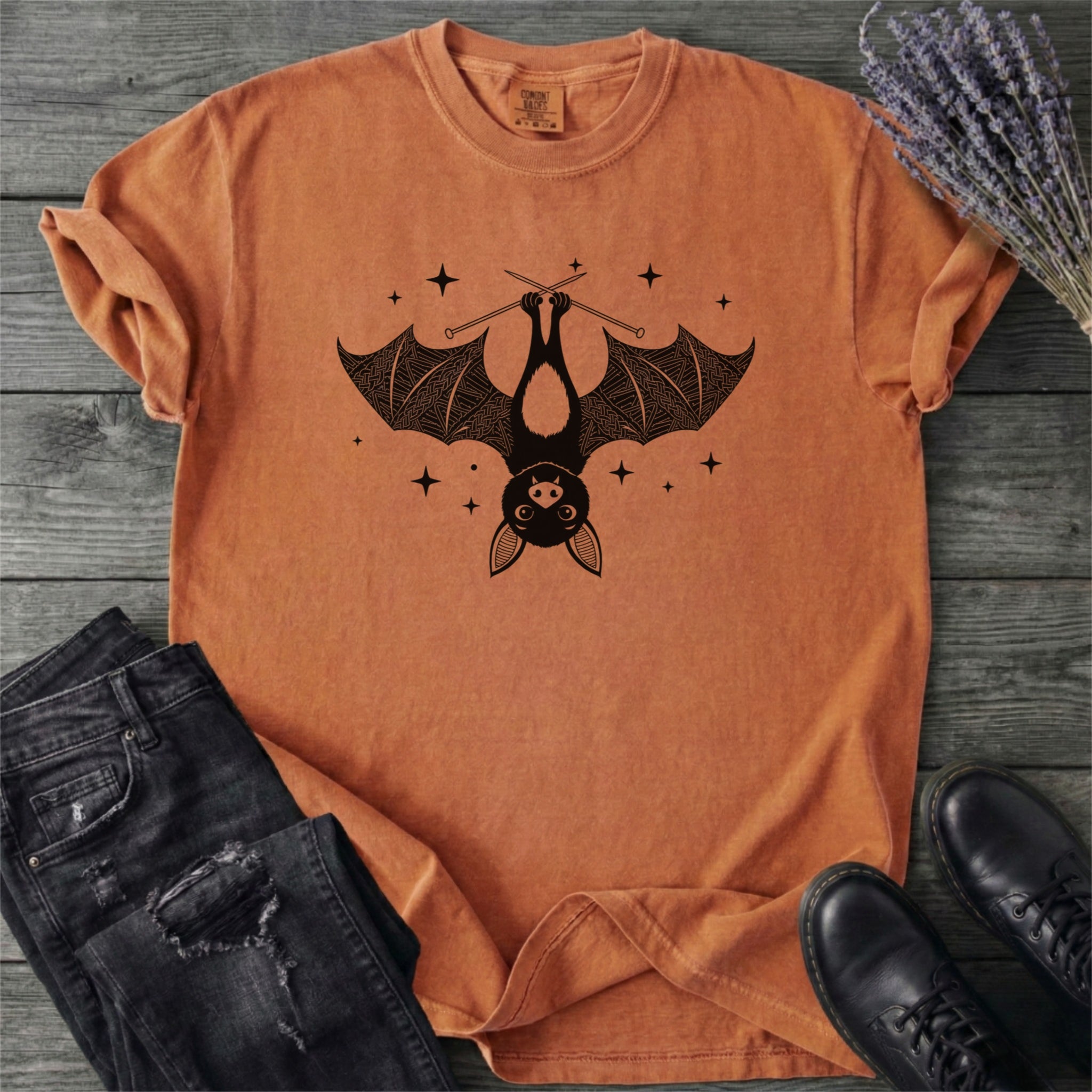 Bat Knitting T-Shirt