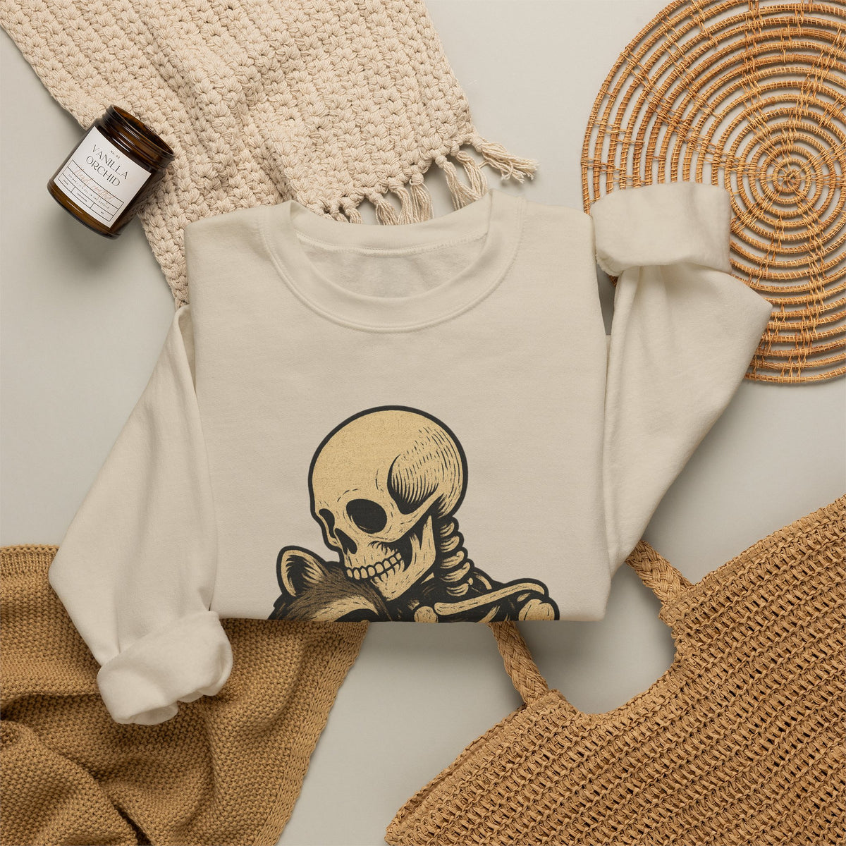 Skeleton Raccoon Hug Sweatshirt