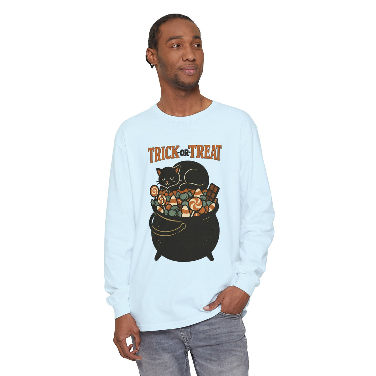 Trick Or Treat Candy Cauldron Long Sleeve T-Shirt