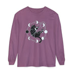 black cat pouncing on moon phases Long Sleeve T-Shirt