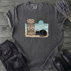 Black Cat Tiki Beach T-Shirt