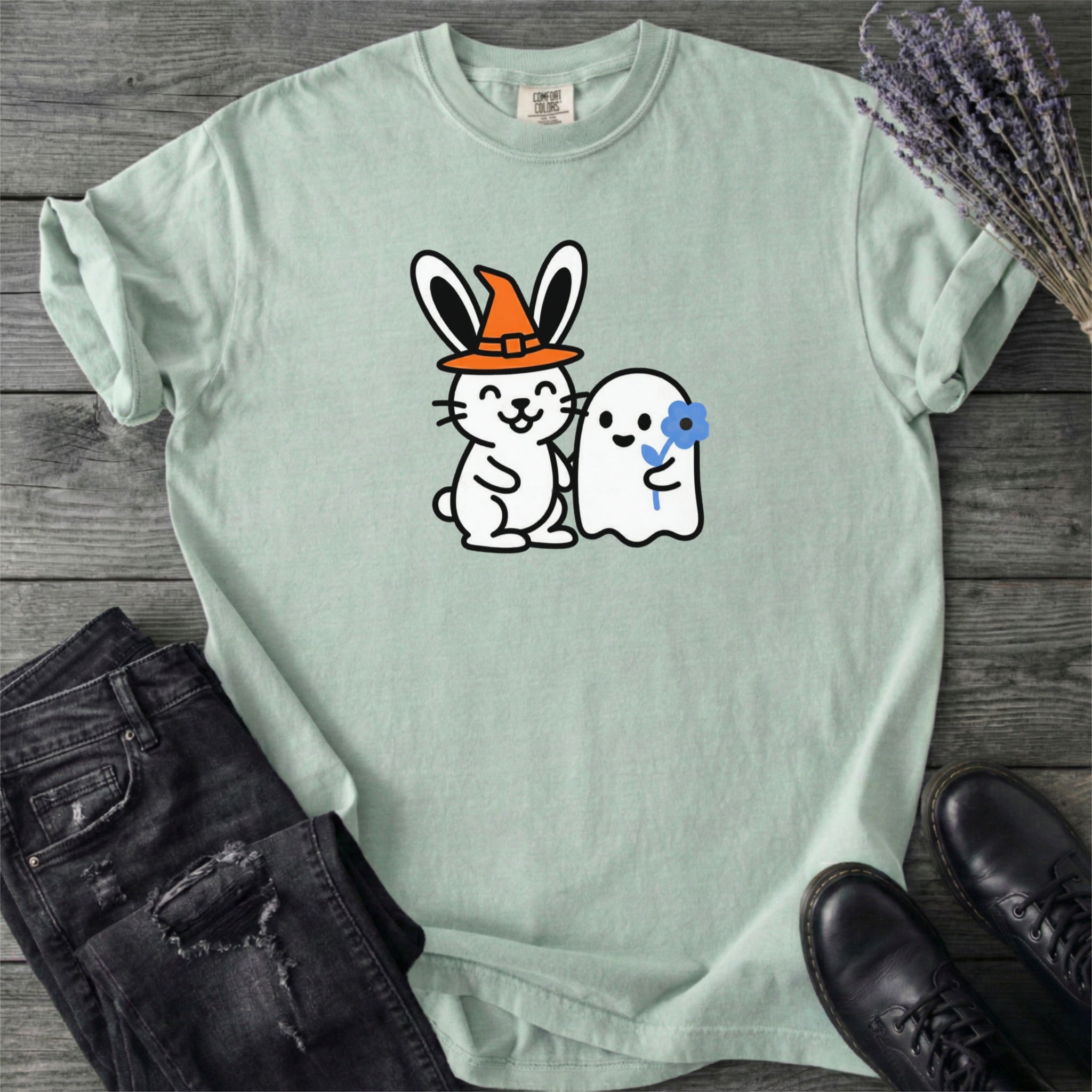 Spring Rabbit Ghost Friends T-Shirt