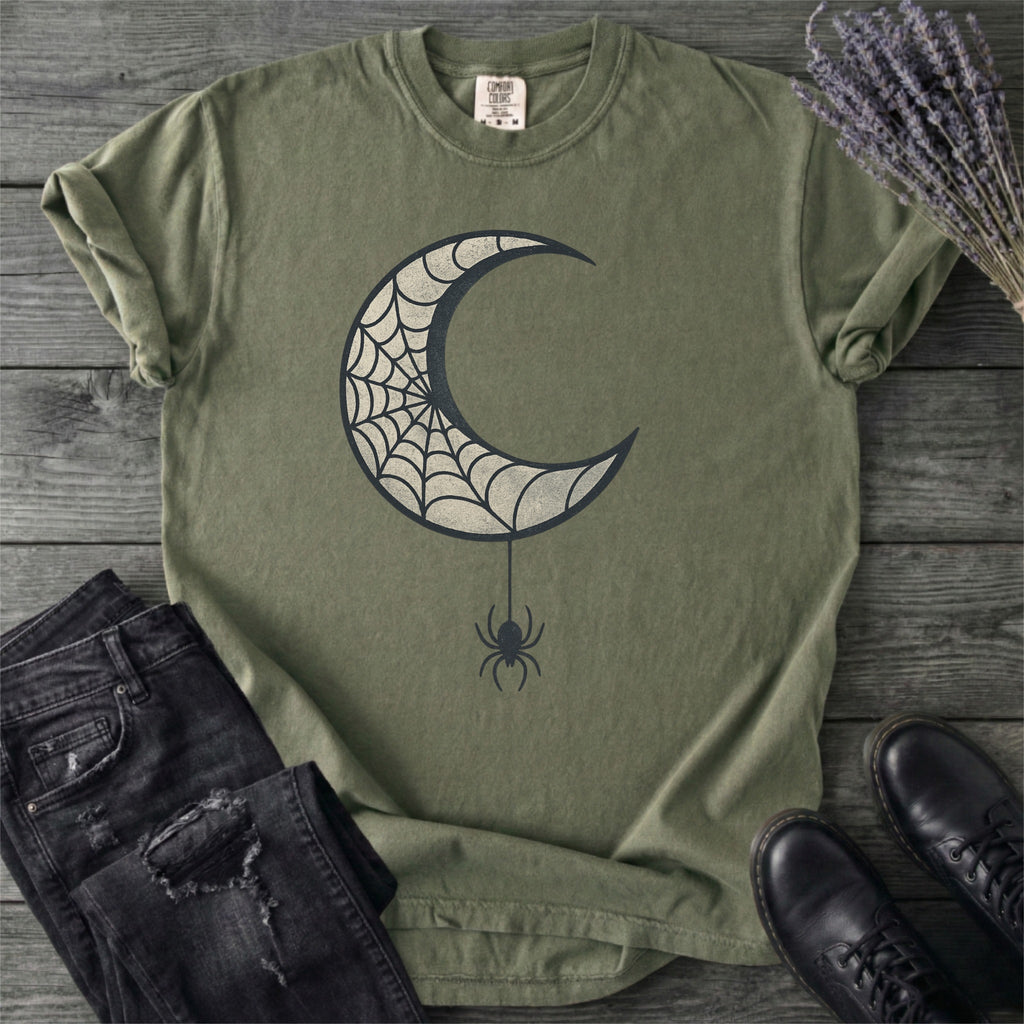 Spiderweb Crescent Moon T-Shirt