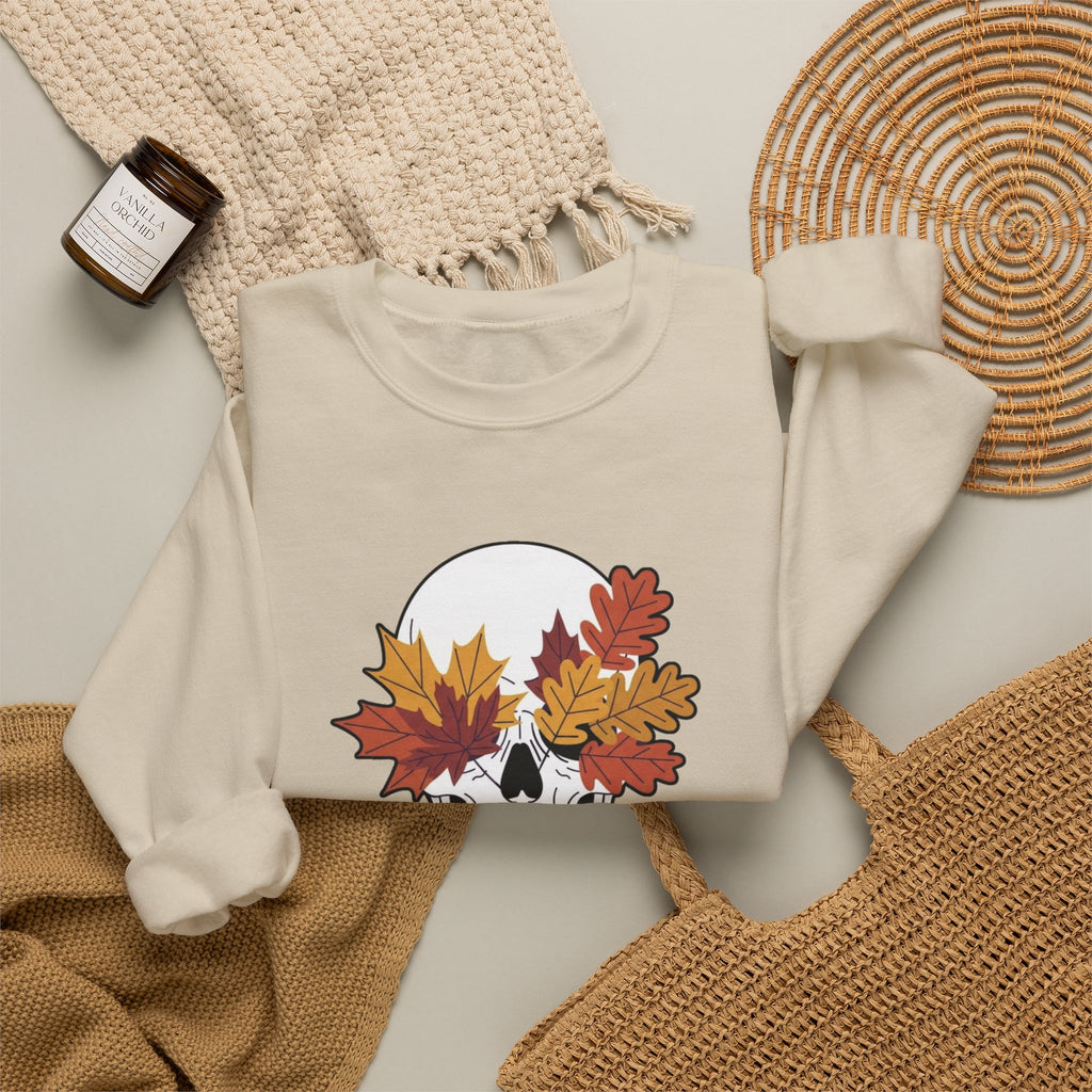 Fall Leaf Skull Sweatshirt