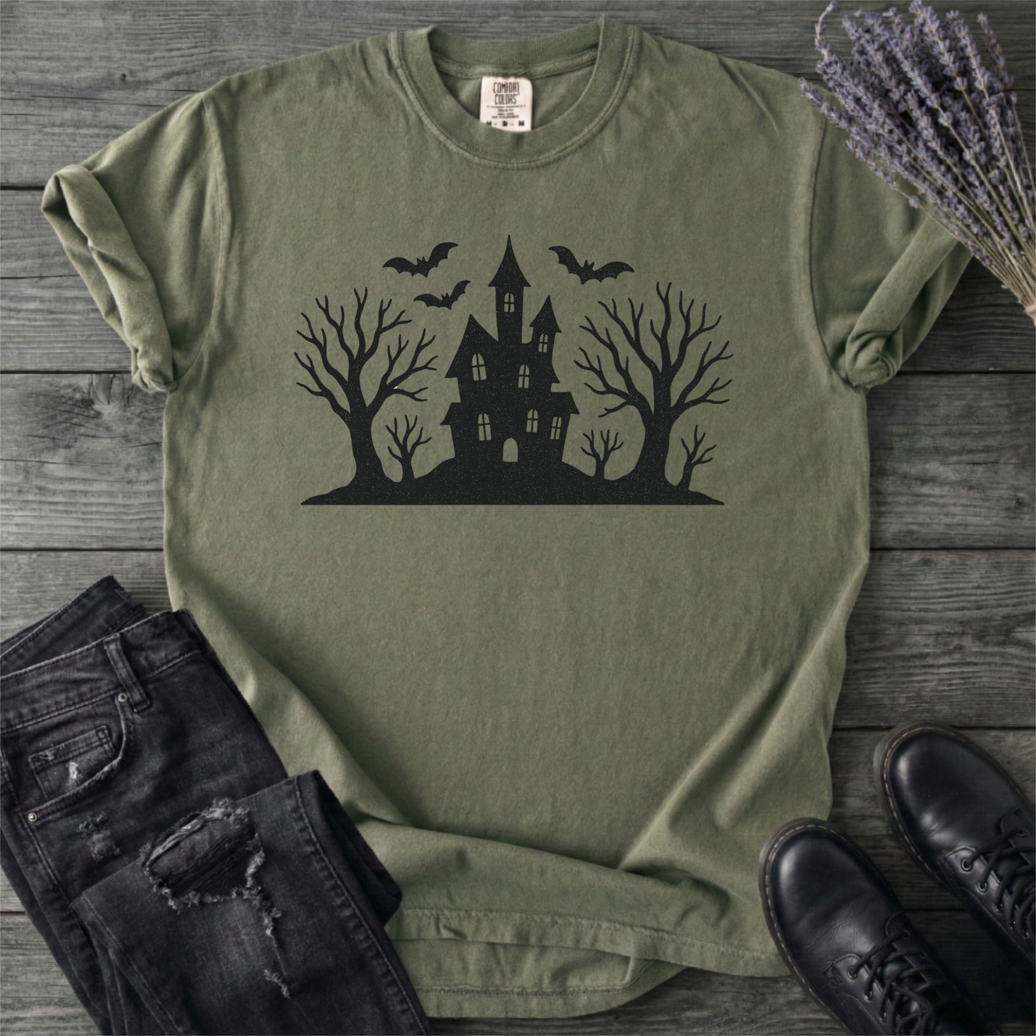 Haunted House Silhouette T-Shirt