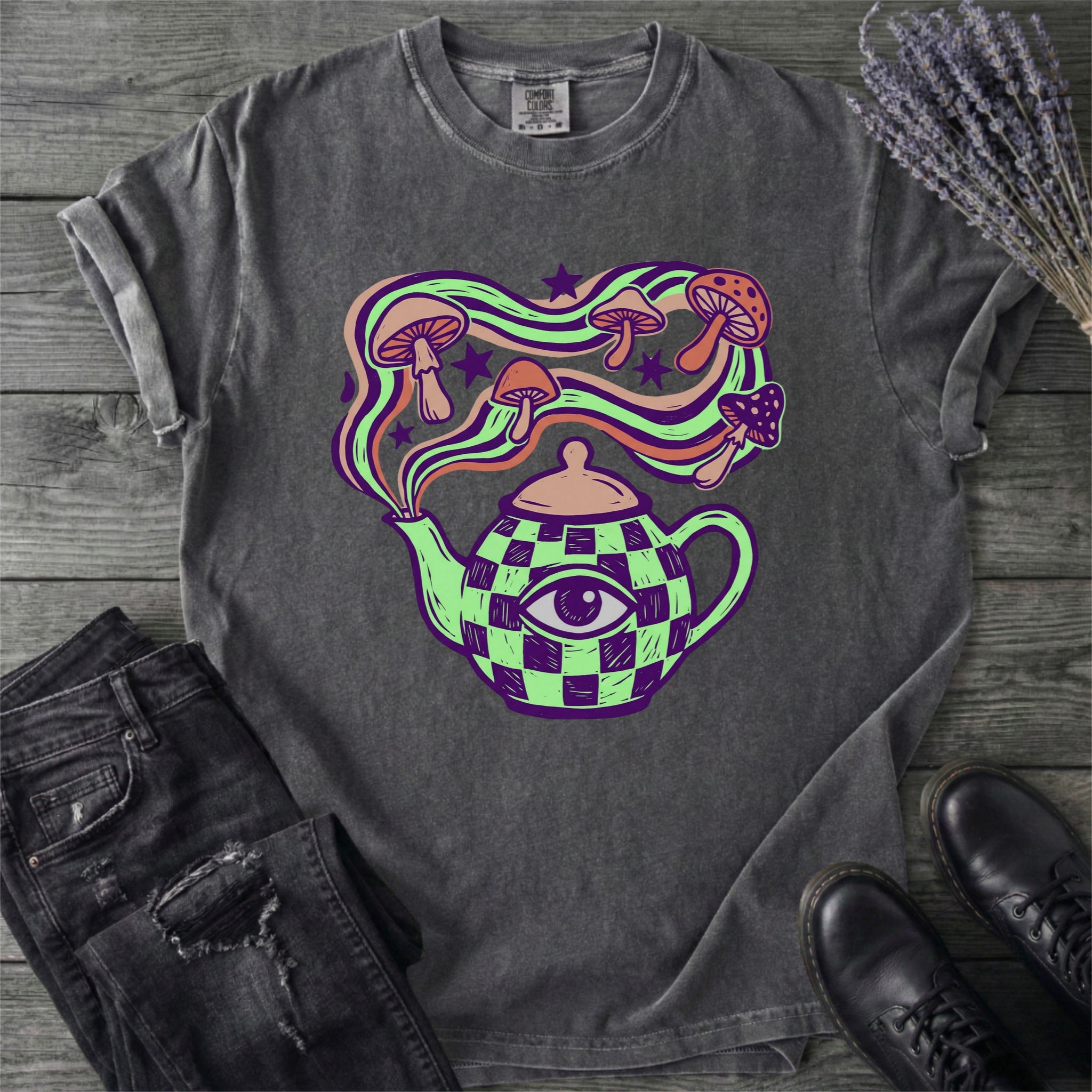 Psychedelic Teapot Mushrooms T-Shirt