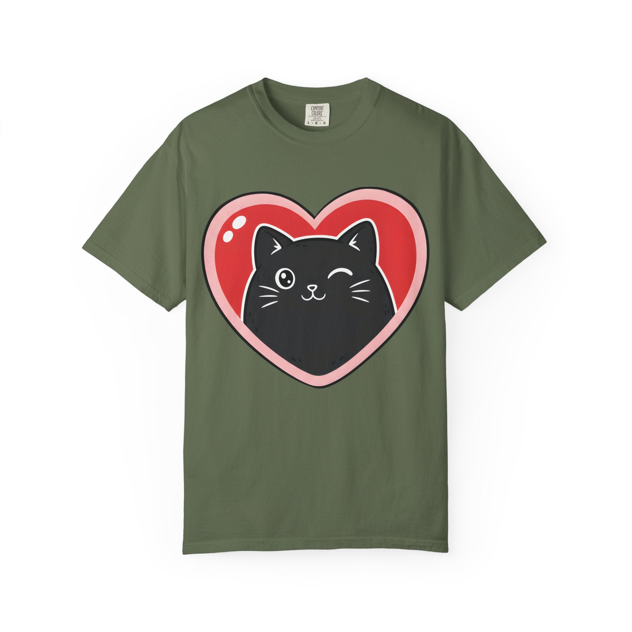Black Cat Heart T-Shirt
