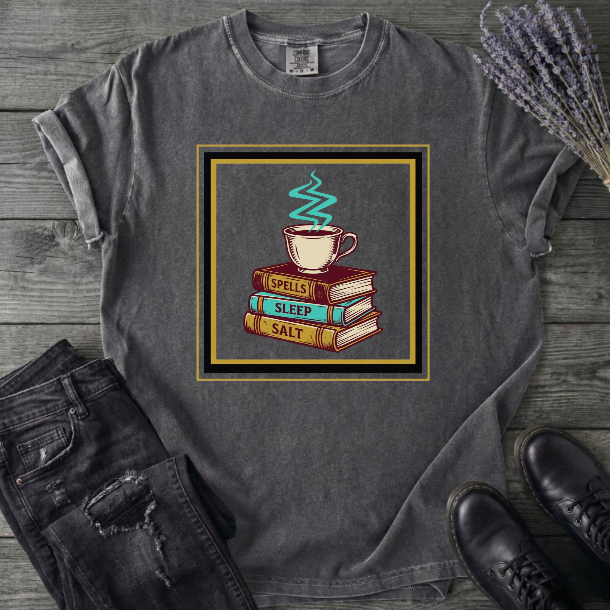Spells Sleep Salt Coffee And Books T-Shirt