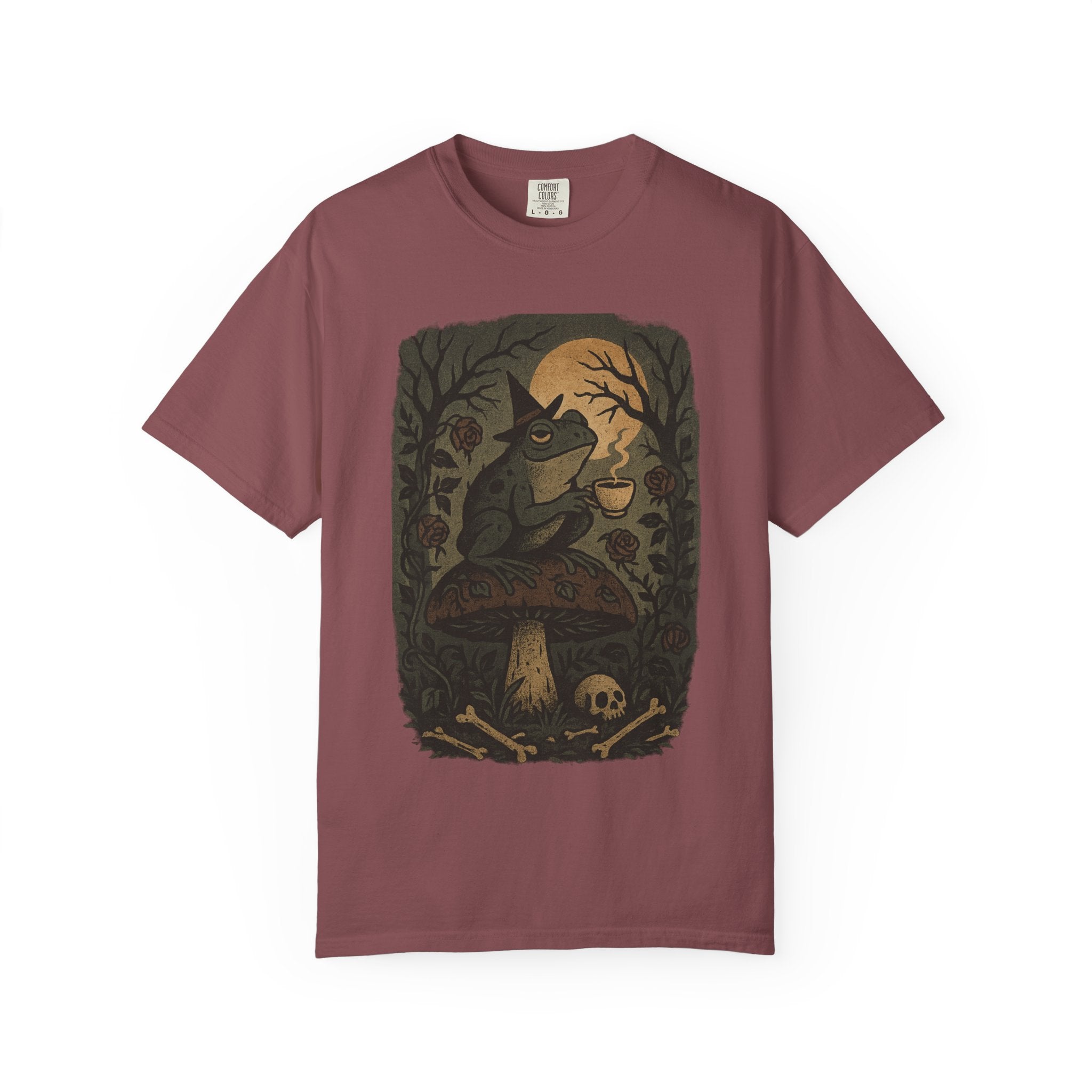 Witchy Frog Coffee Mushroom T-Shirt