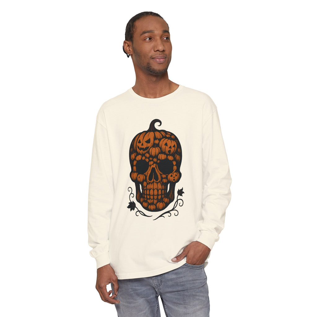 Pumpkin Skull Long Sleeve T-Shirt
