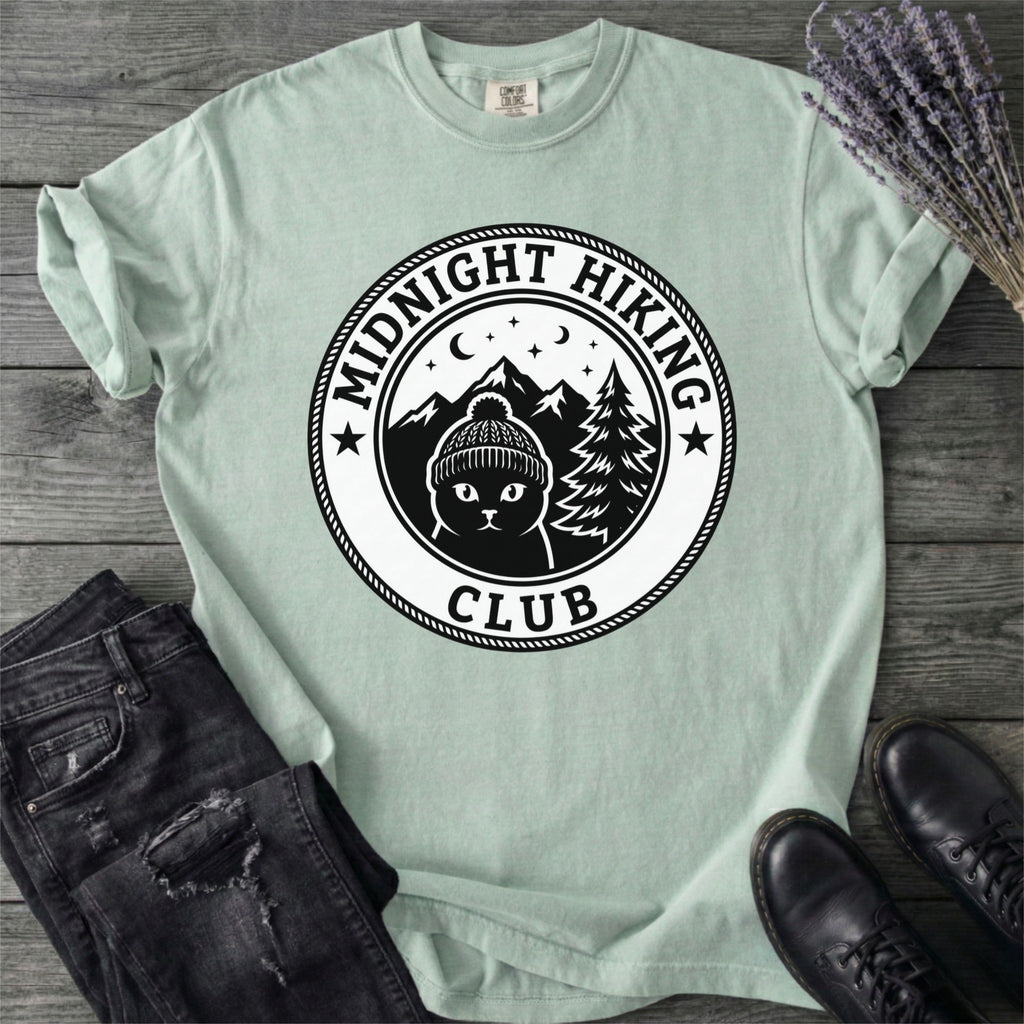 Black Cat Midnight Hiking Club T-Shirt