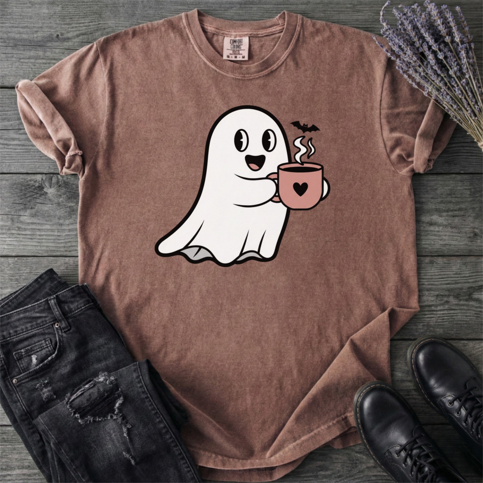 Cute Ghost Coffee T-Shirt