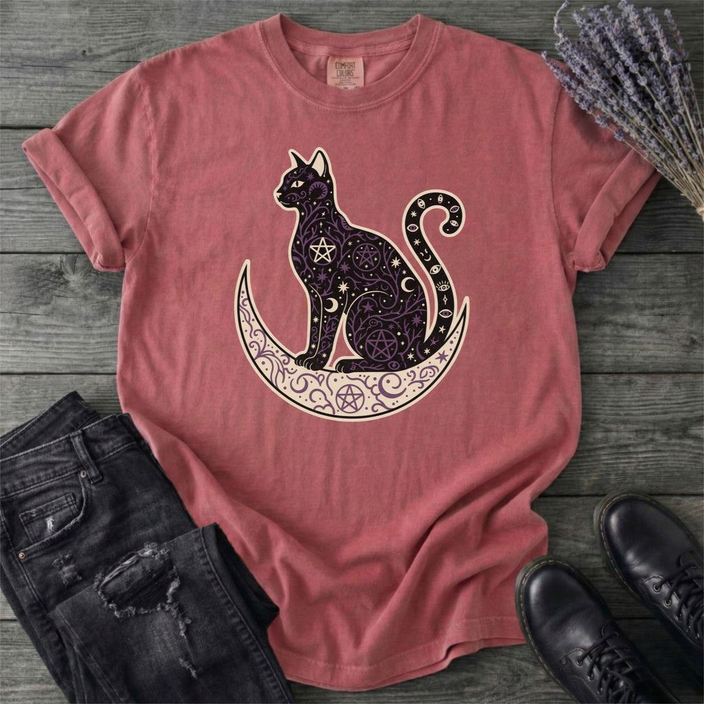 Celestial Cat Silhouette T-Shirt
