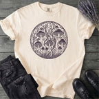 Linocut Mushroom Circle T-Shirt