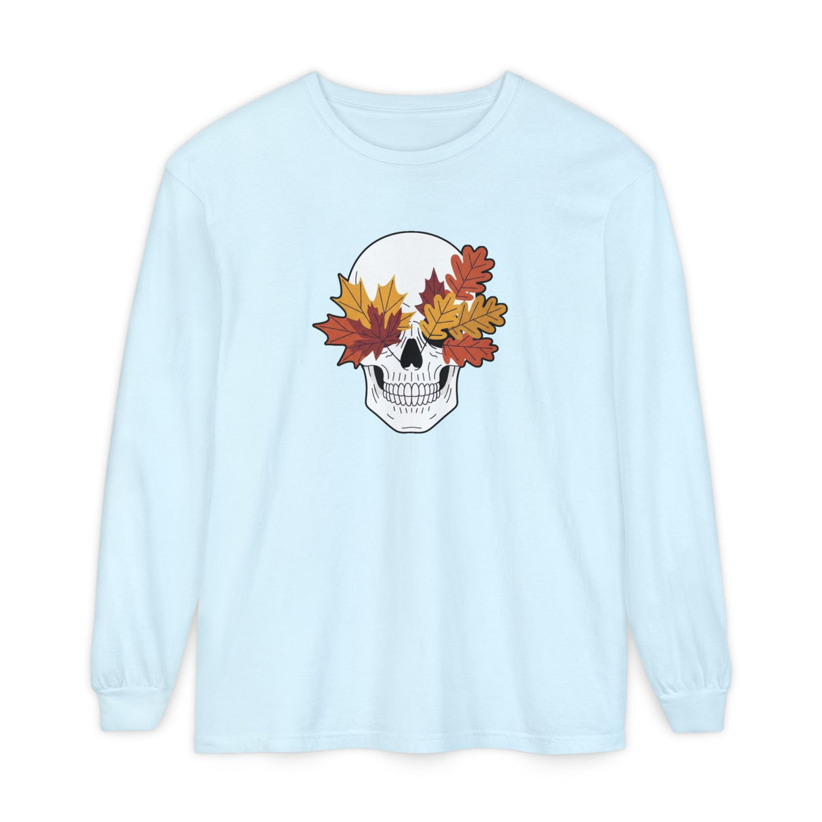 Fall Leaf Skull Long Sleeve T-Shirt