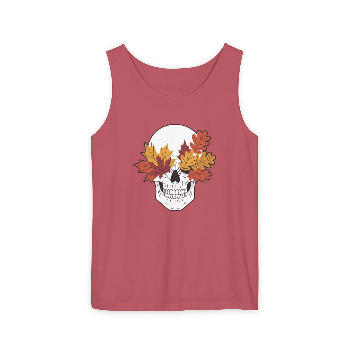 Fall Leaf Skull Tank Top