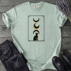 Art Deco Black Cat Moon Phases T-Shirt