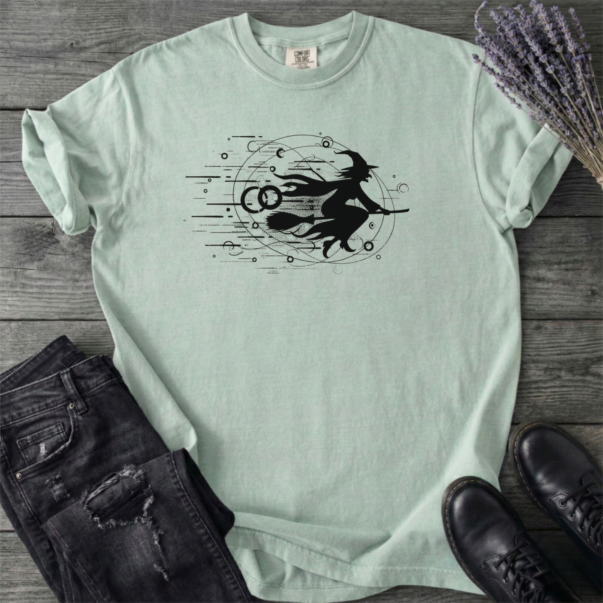 Flying Witch Grunge T-Shirt
