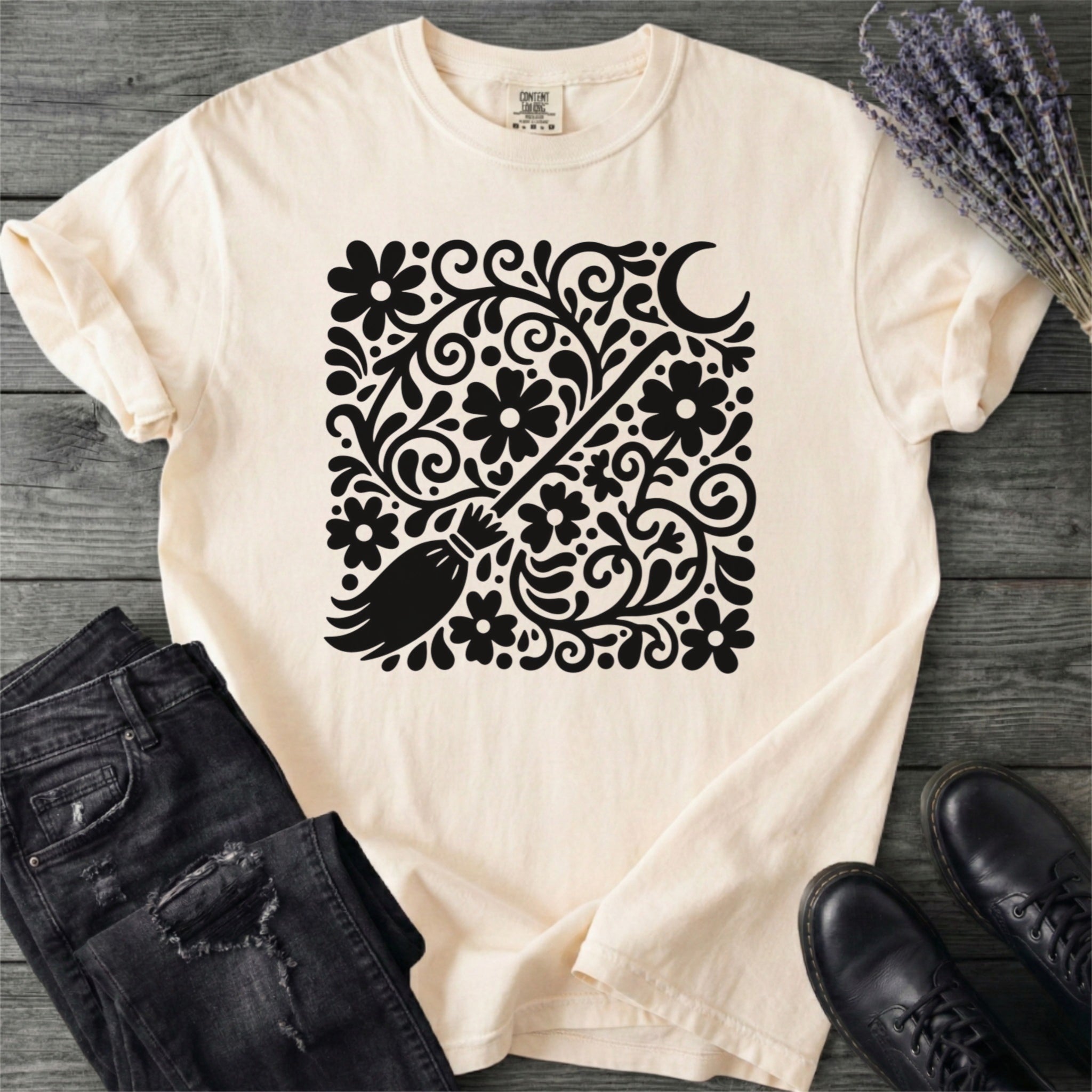 Witch'S Broom Floral T-Shirt