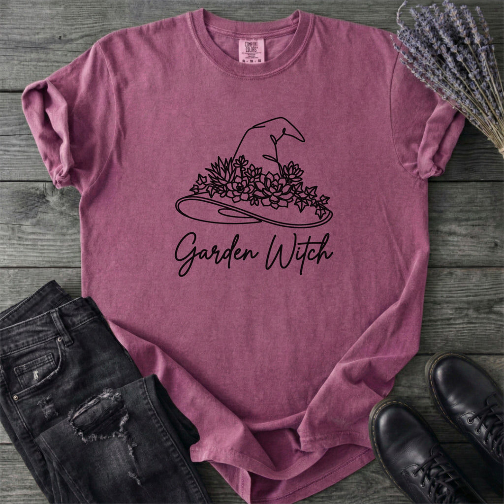 Garden Witch Floral Hat T-Shirt