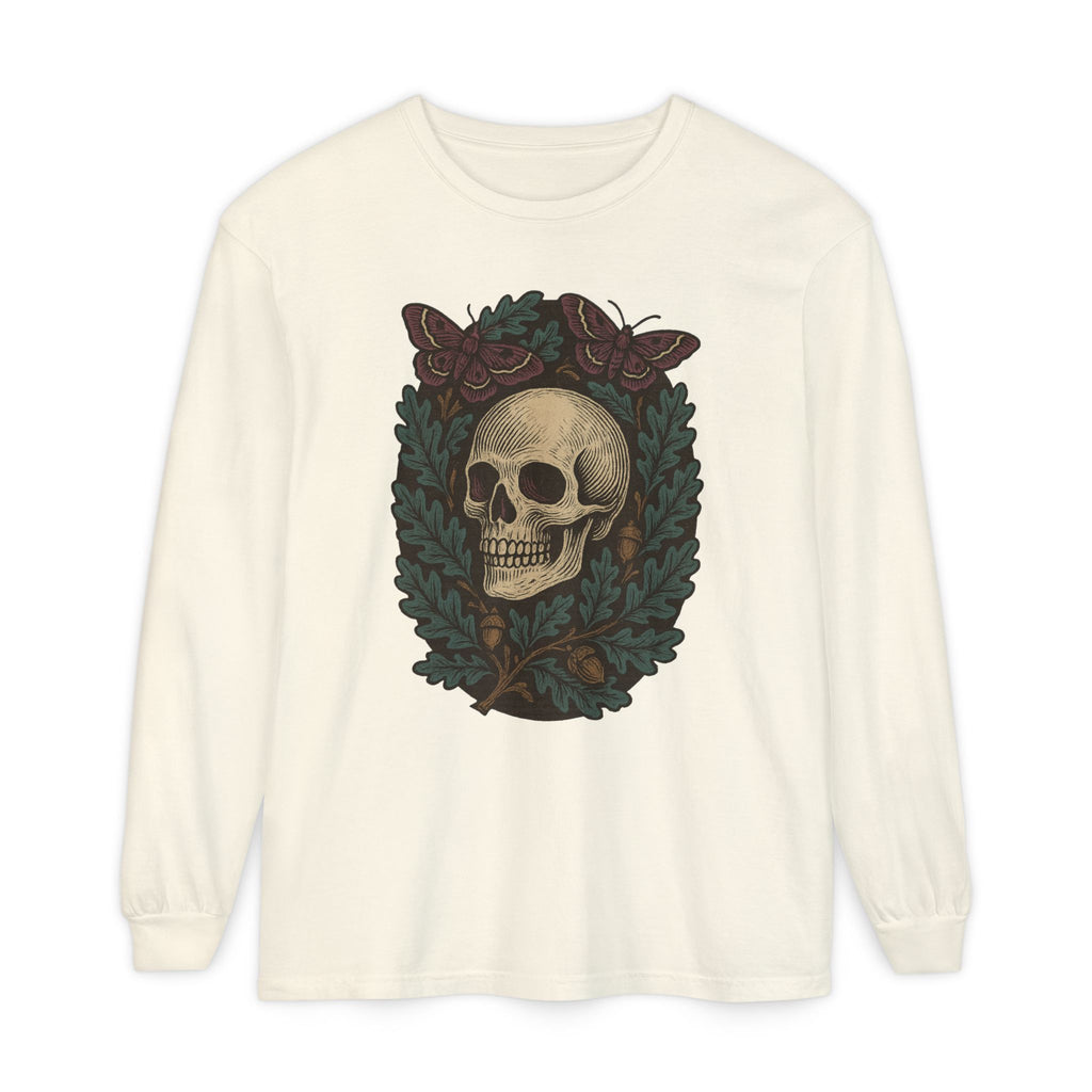 Skull And Moths Long Sleeve T-Shirt
