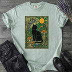 Stained Glass Garden Cat T-Shirt