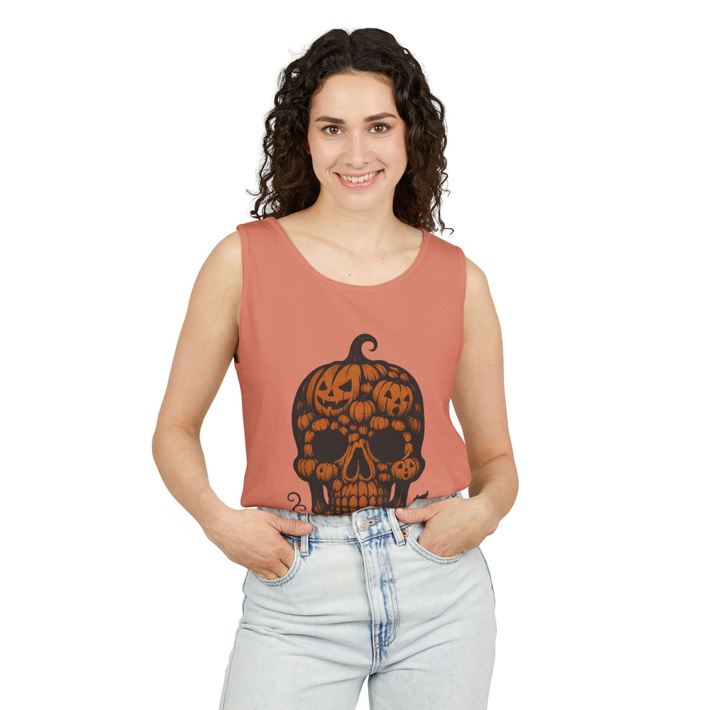 Pumpkin Skull Tank Top