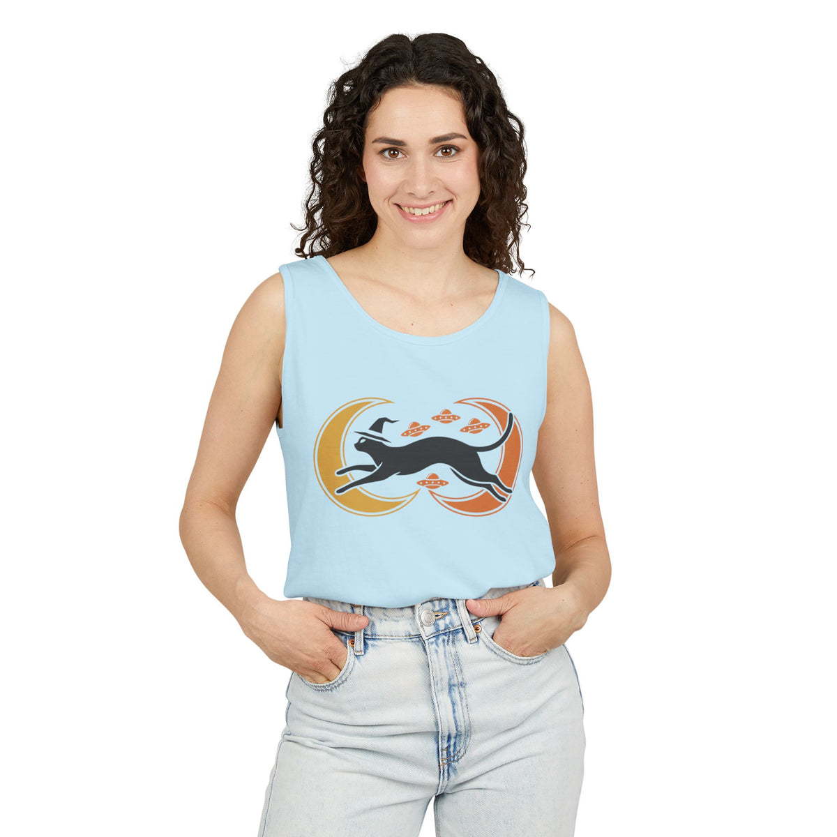 Witch Cat Celestial Ufo Tank Top