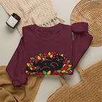 Black Cat Rolling Leaves Sweatshirt