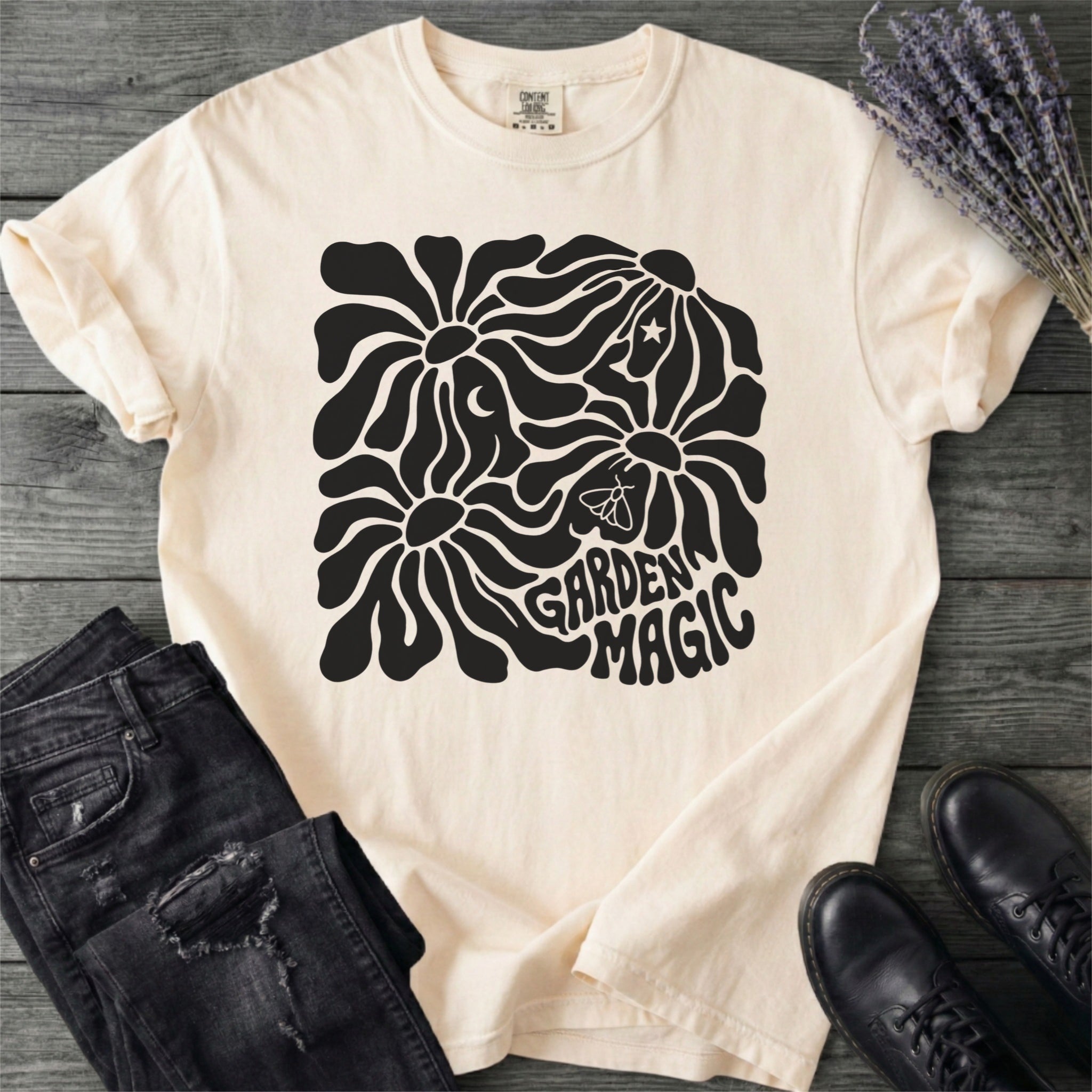 Garden Magic Retro Flowers T-Shirt