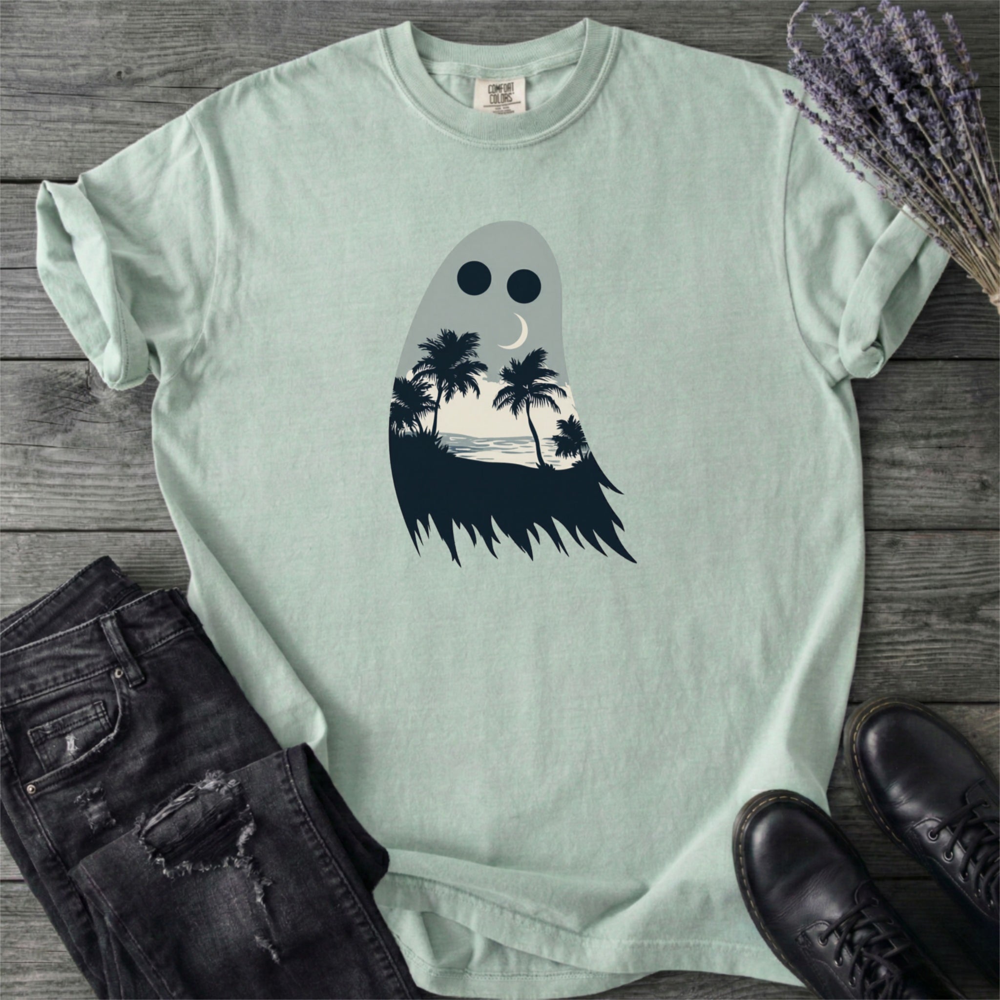 Tropical Ghost Silhouette T-Shirt