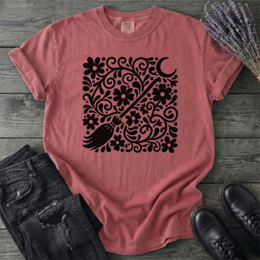 Witch'S Broom Floral T-Shirt