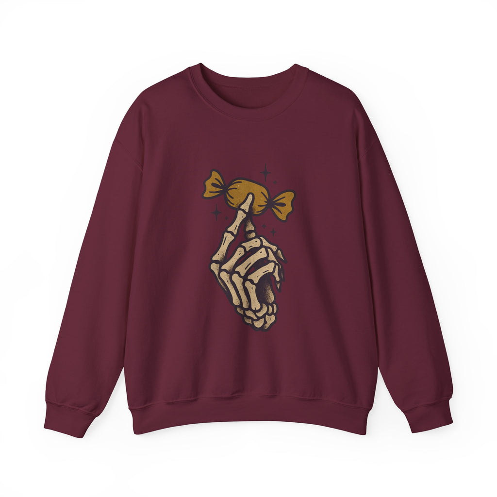 Skeleton Hand Holding Candy Sweatshirt