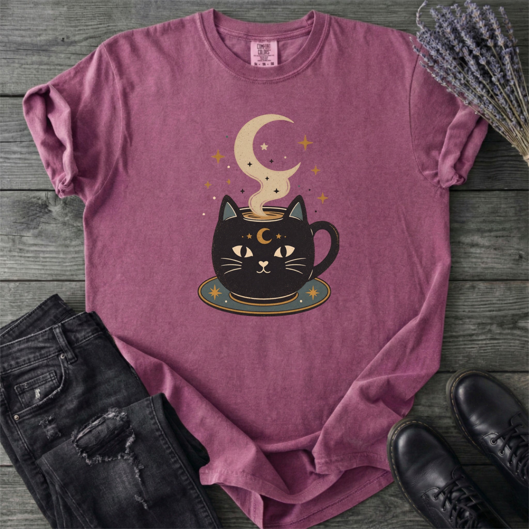 Celestial Cat Coffee T-Shirt