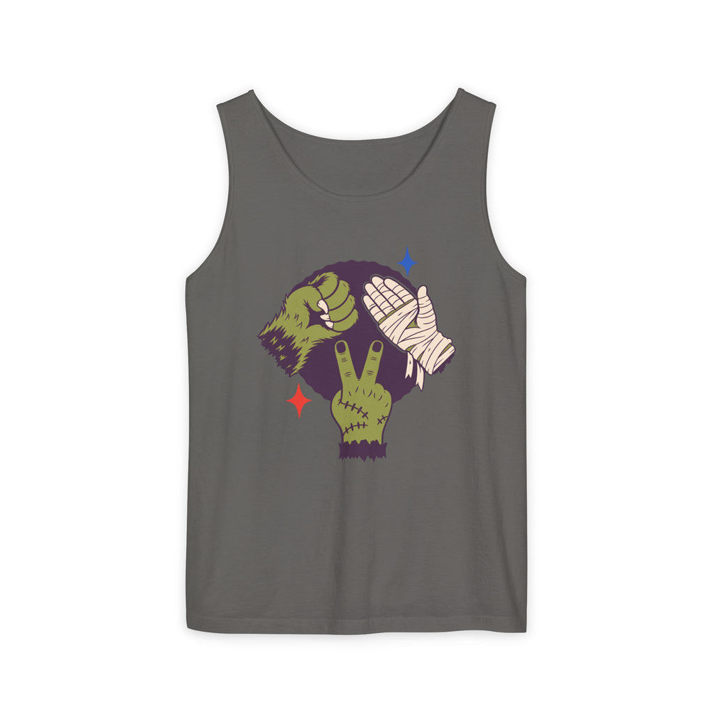 Classic Monster Rock Paper Scissor Game Tank Top