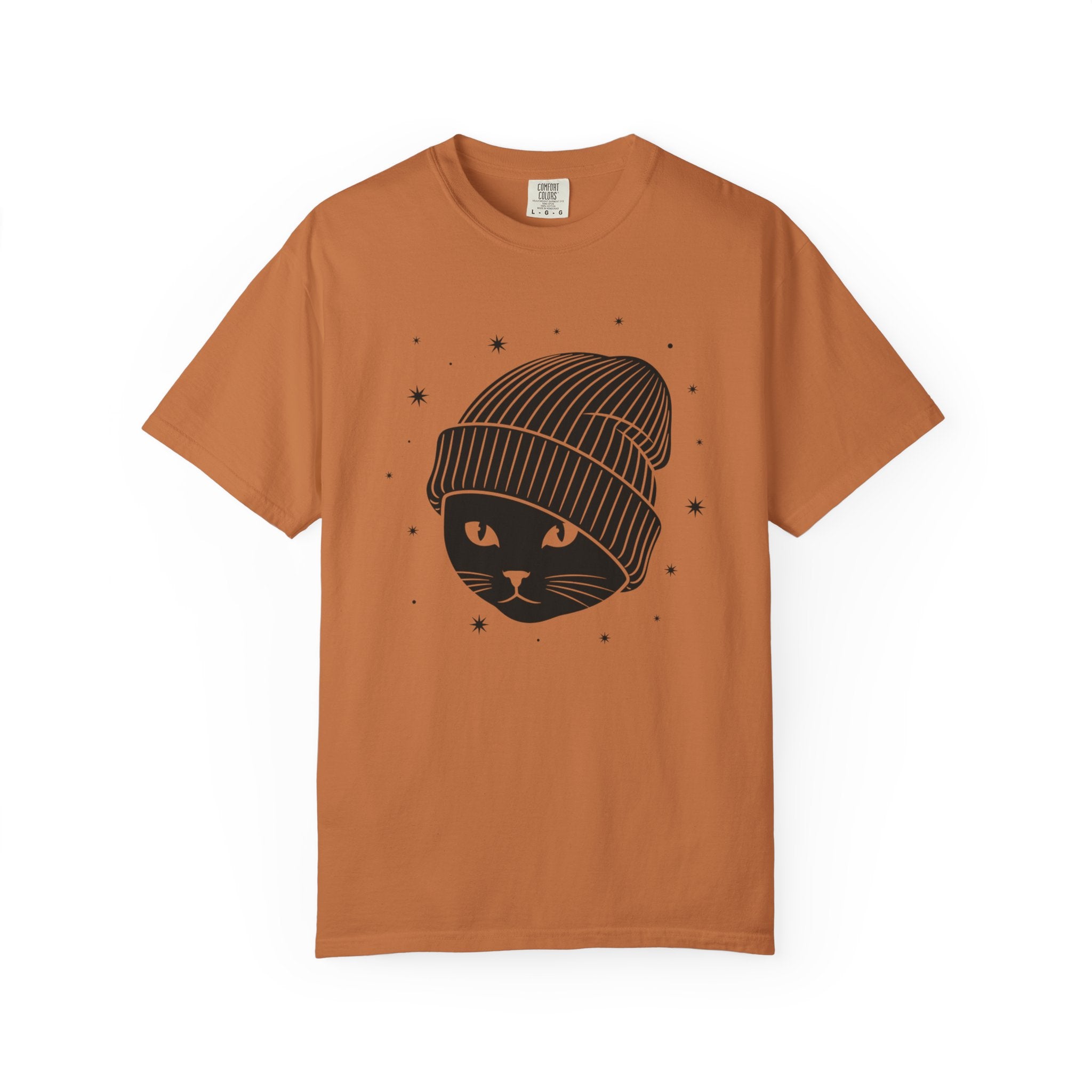 Black Cat Beanie T-Shirt