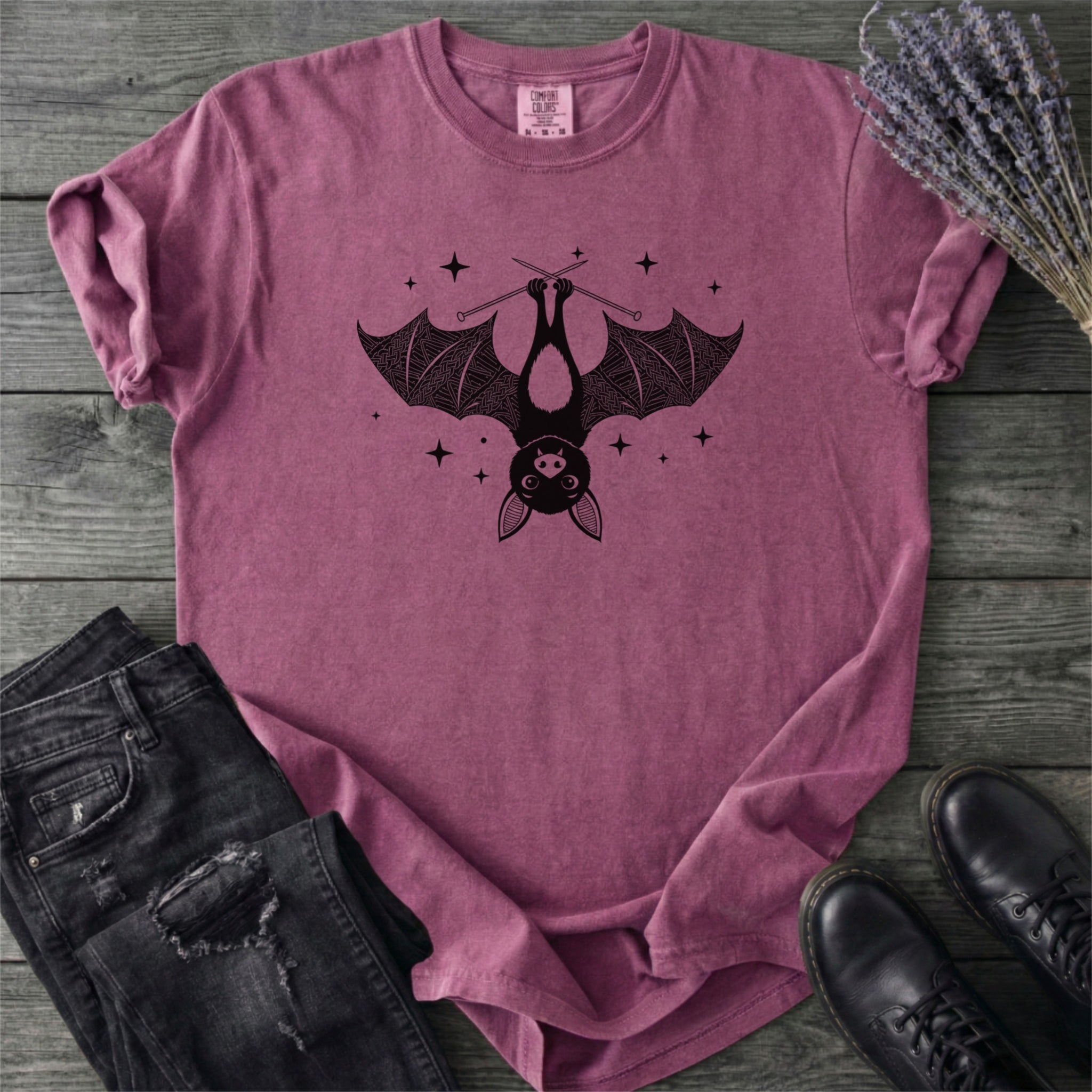Bat Knitting T-Shirt