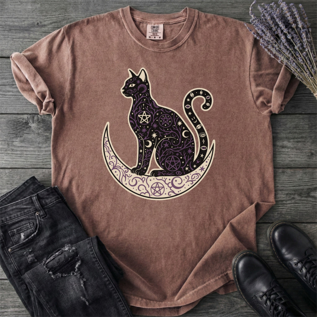 Celestial Cat Silhouette T-Shirt