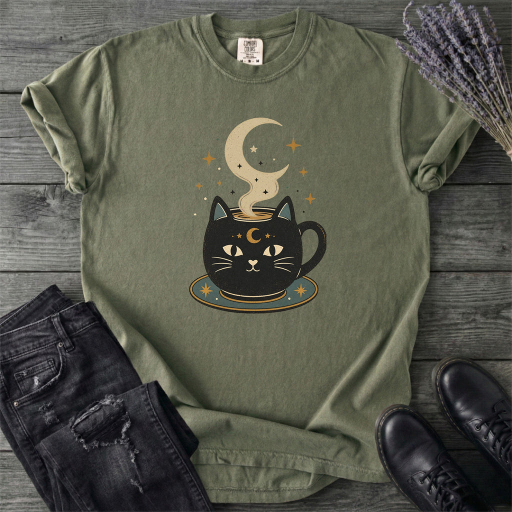 Celestial Cat Coffee T-Shirt
