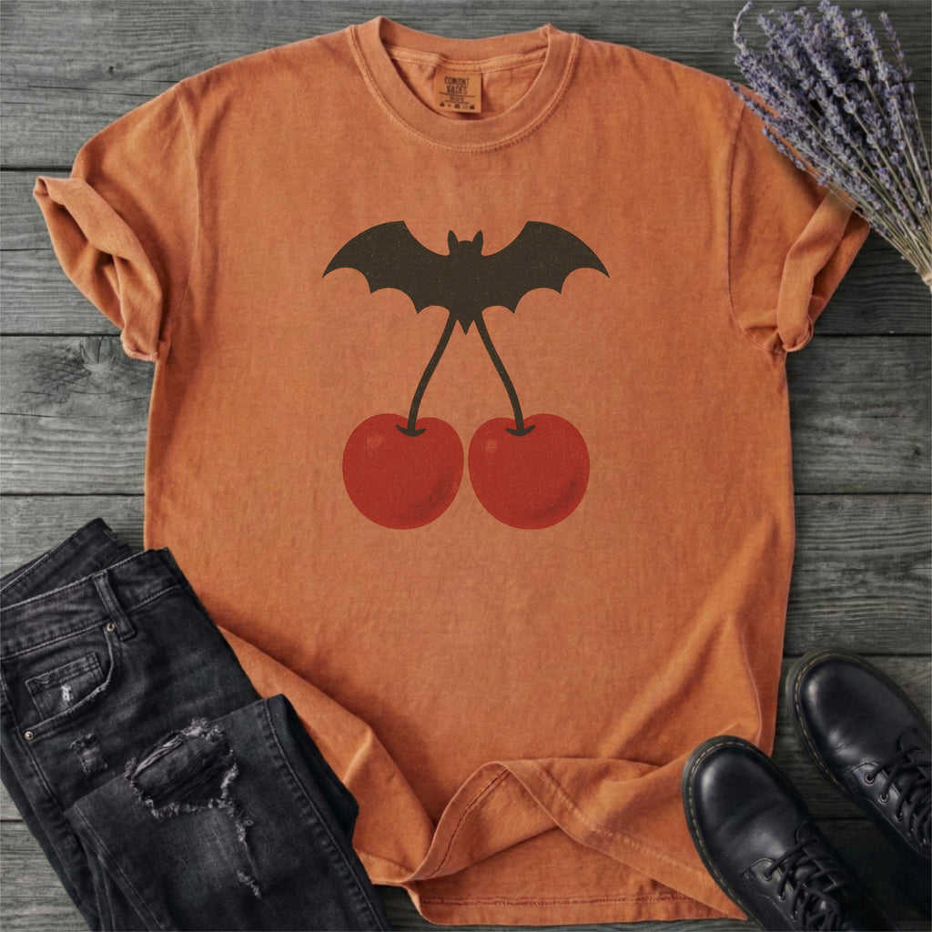 Bat Cherries Gothic T-Shirt
