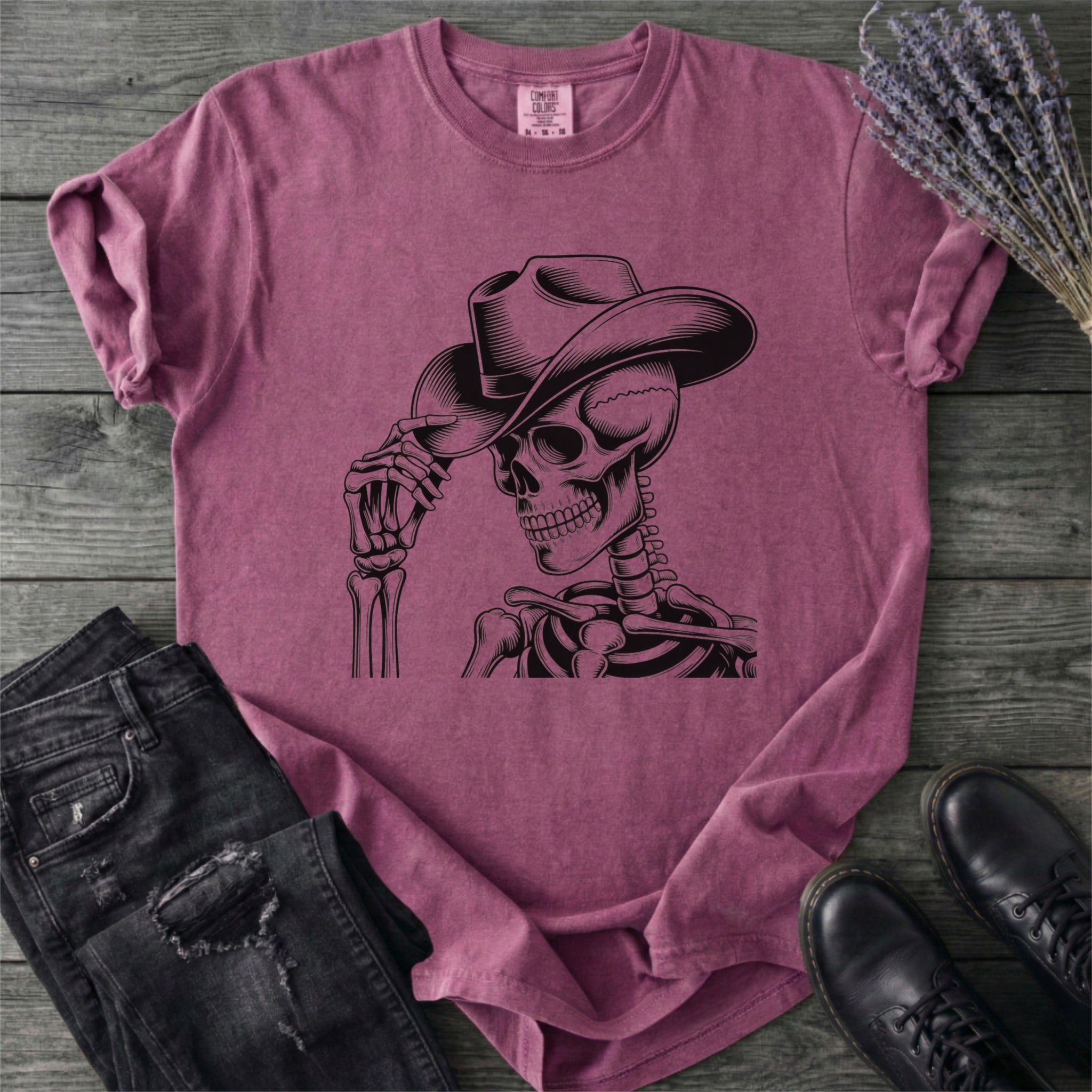Cowboy Hat Skeleton Western T-Shirt