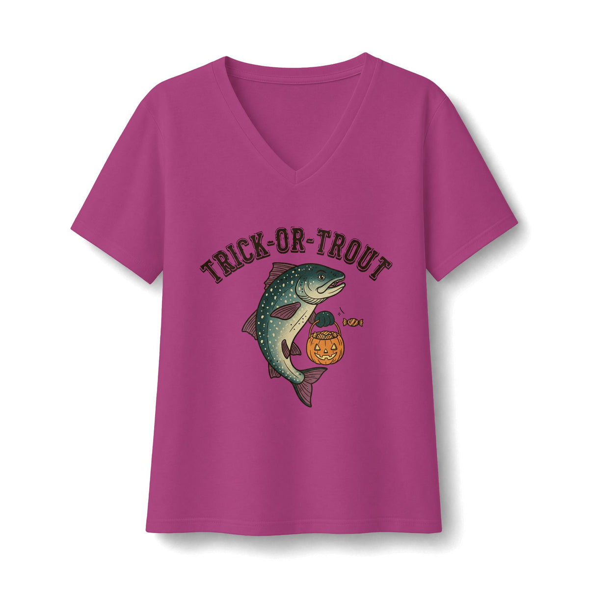 Trick Or Trout V-Neck T-Shirt
