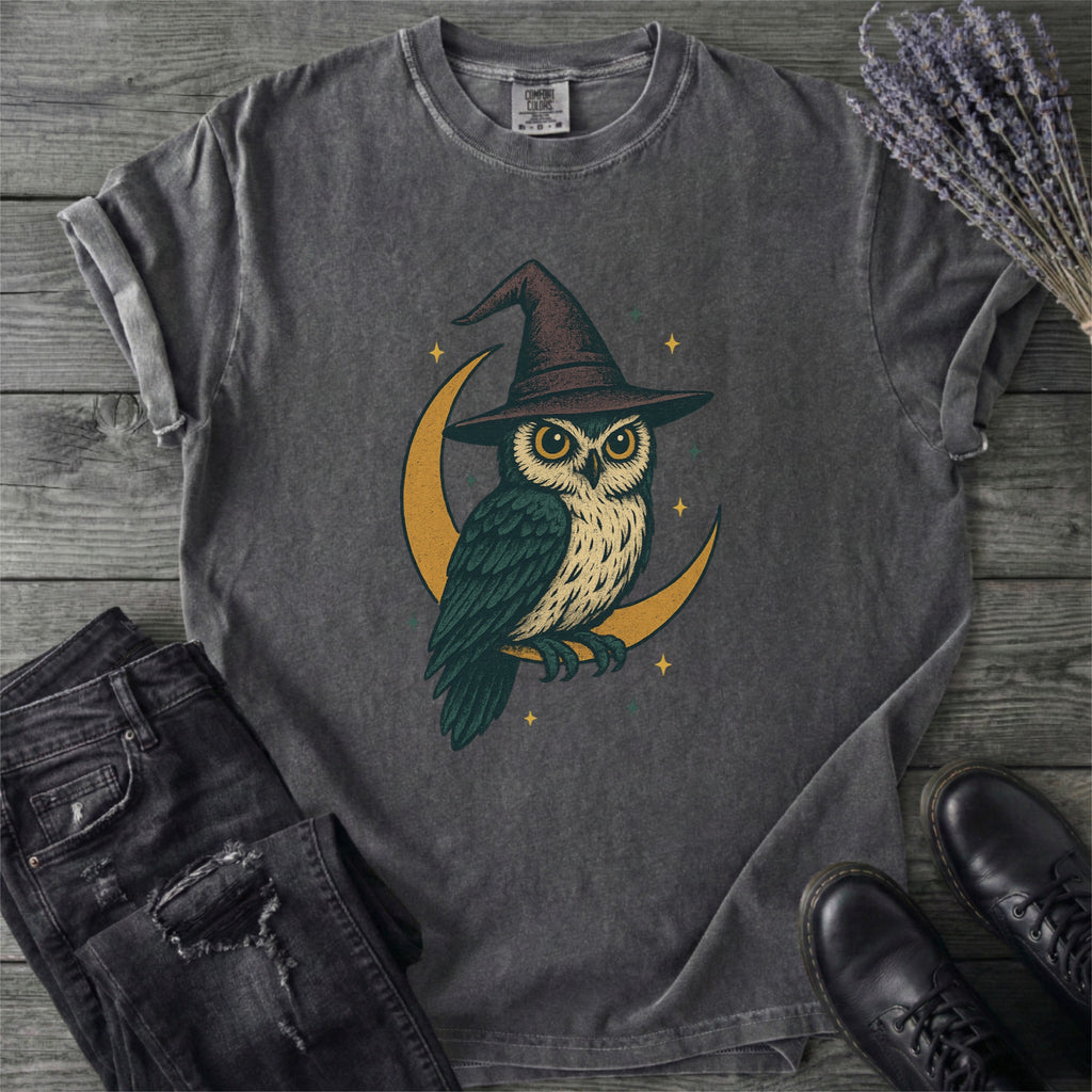 Crescent Moon Witch Owl T-Shirt